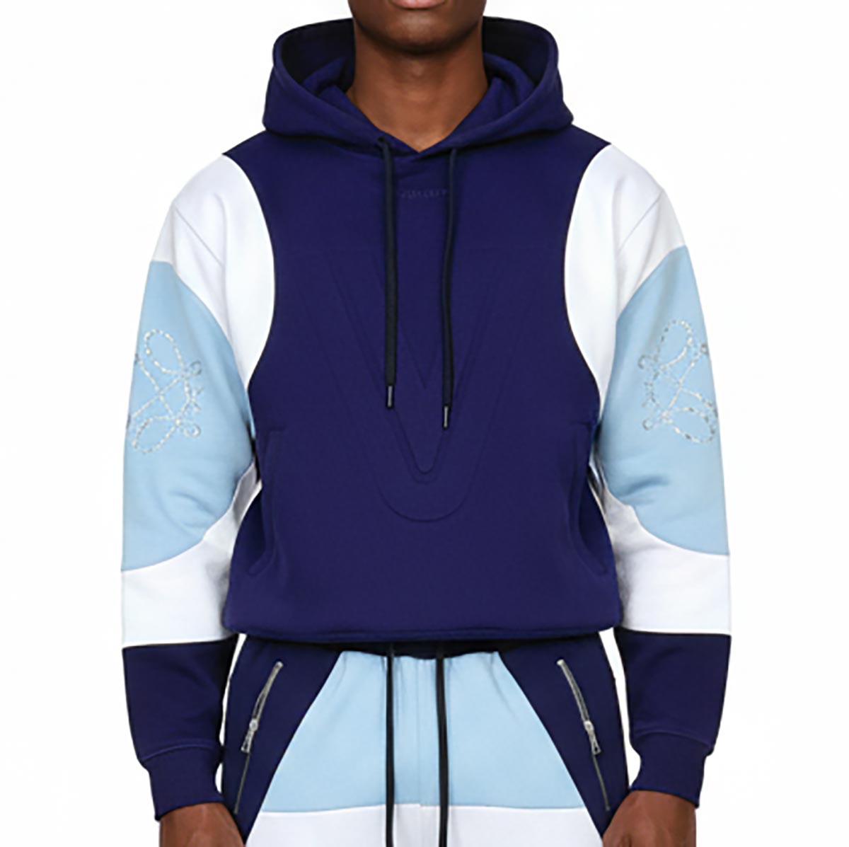 Embossed v hoodie Navy by Vie+Riche
 - 1