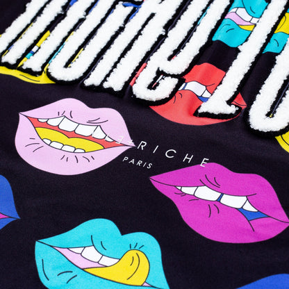 Riche Love Lips Tee - Black | Vie+Riche
 _4