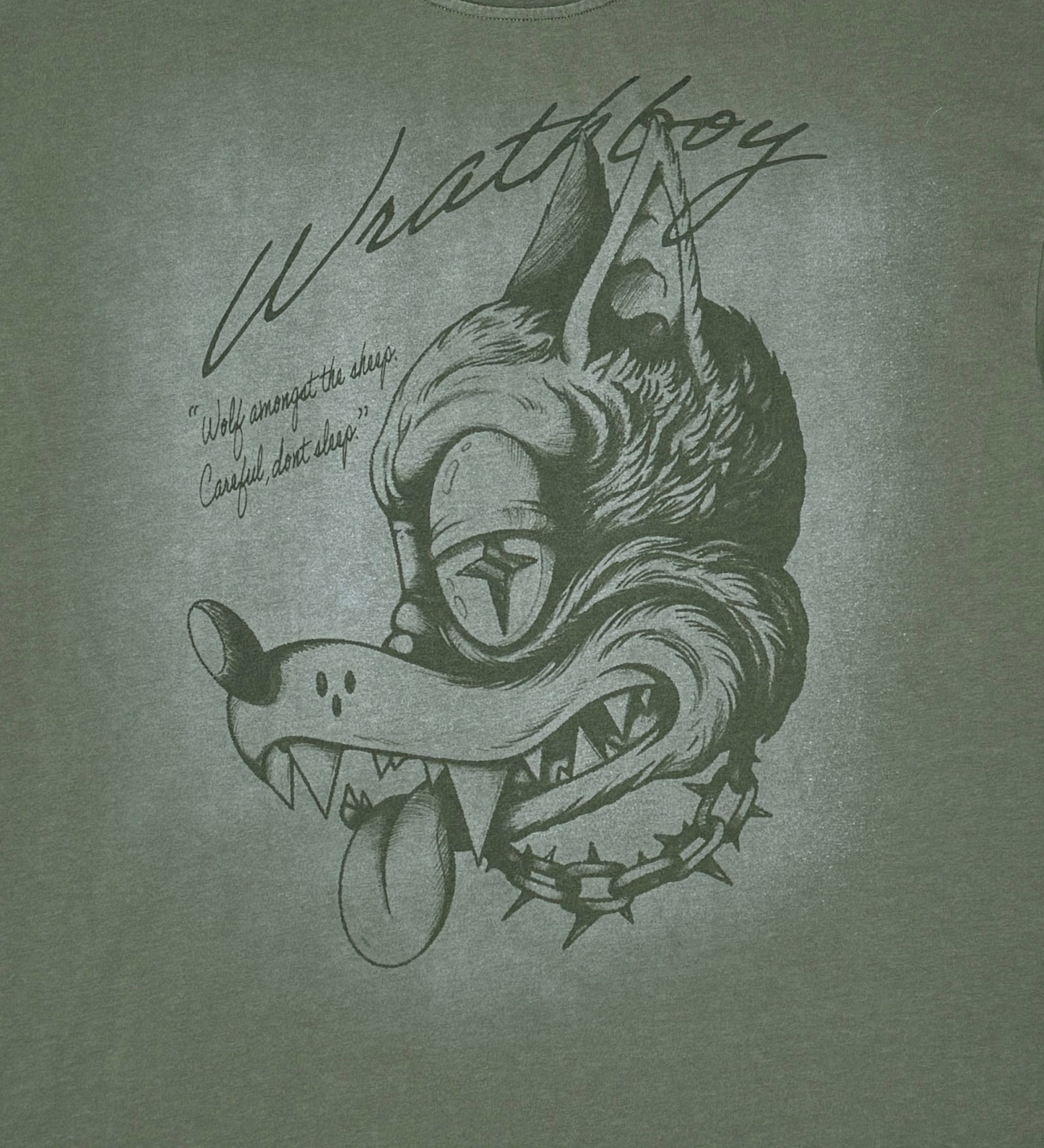 Wrathboy wolf head gothic tee