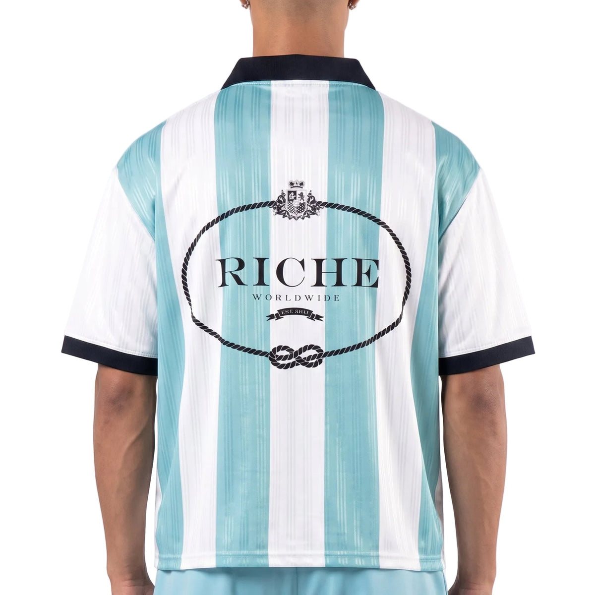 Duality Striped Collared Soccer Jersey by Vie+Riche, view 2