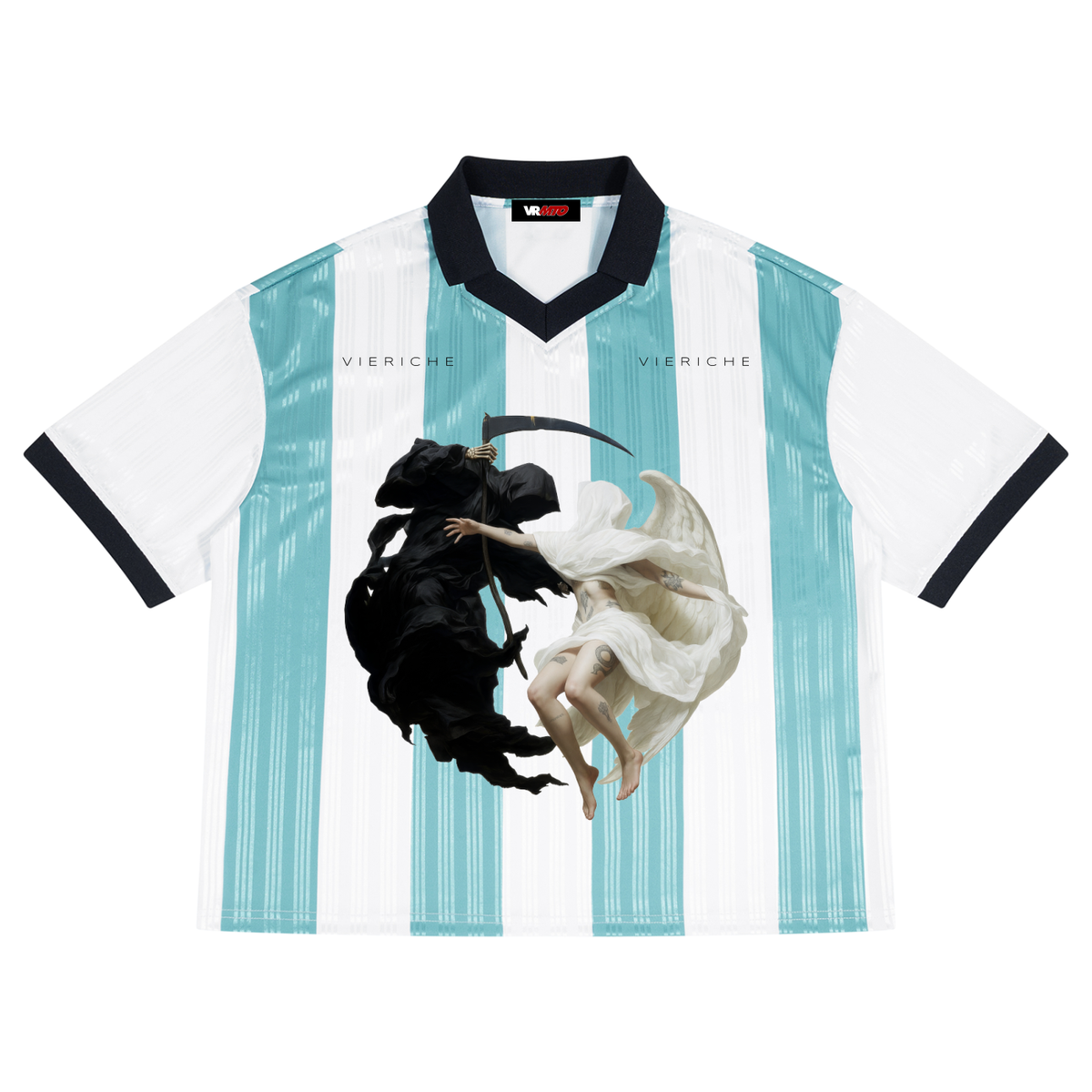 Duality Striped Collared Soccer Jersey by Vie+Riche, view 3