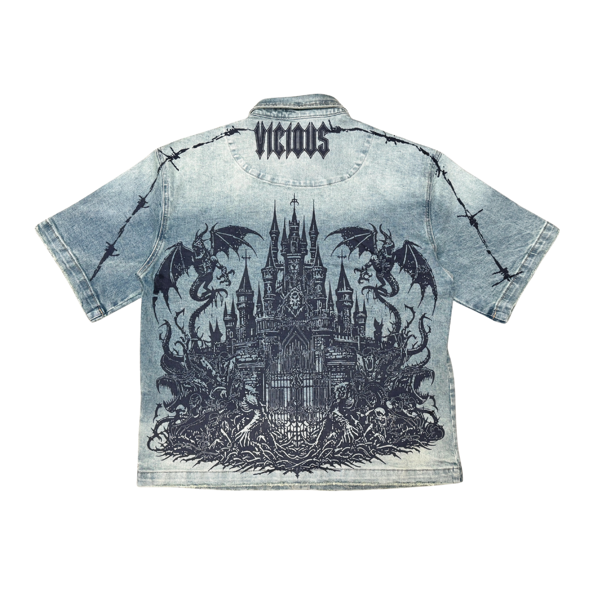 Dragon crest denim shirt by VIERICHEPARIS, view 5