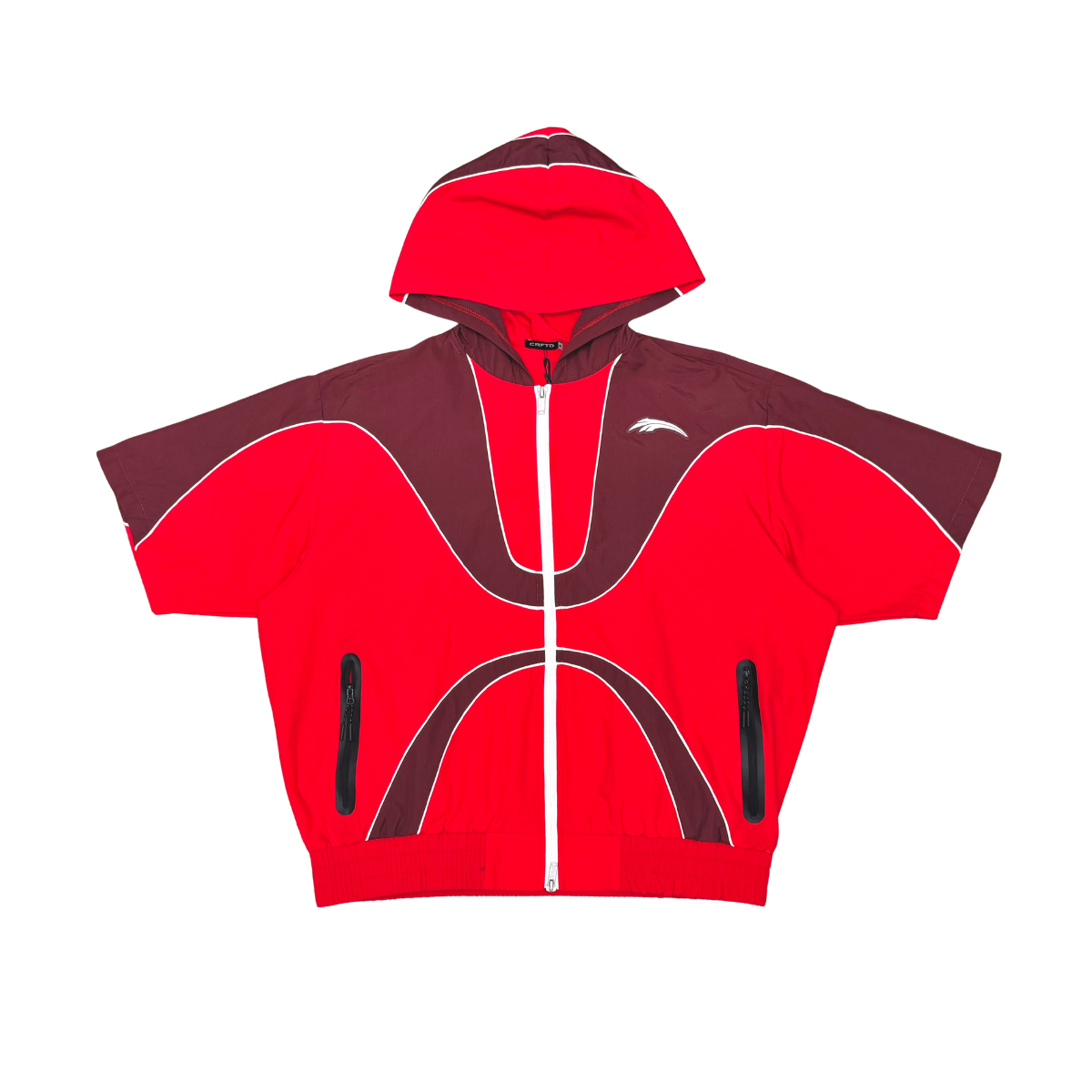 Wave hooded nylon short set by Crafted, view 4