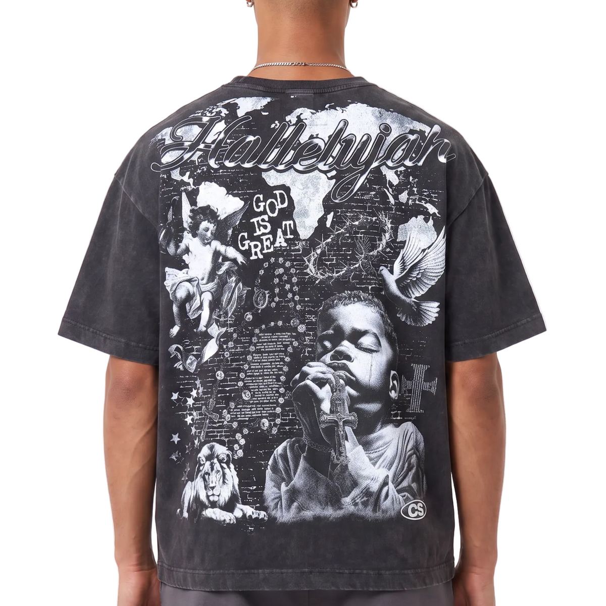 Praying Boy Vintage Graphic Tee by VIERICHEPARIS, view 2