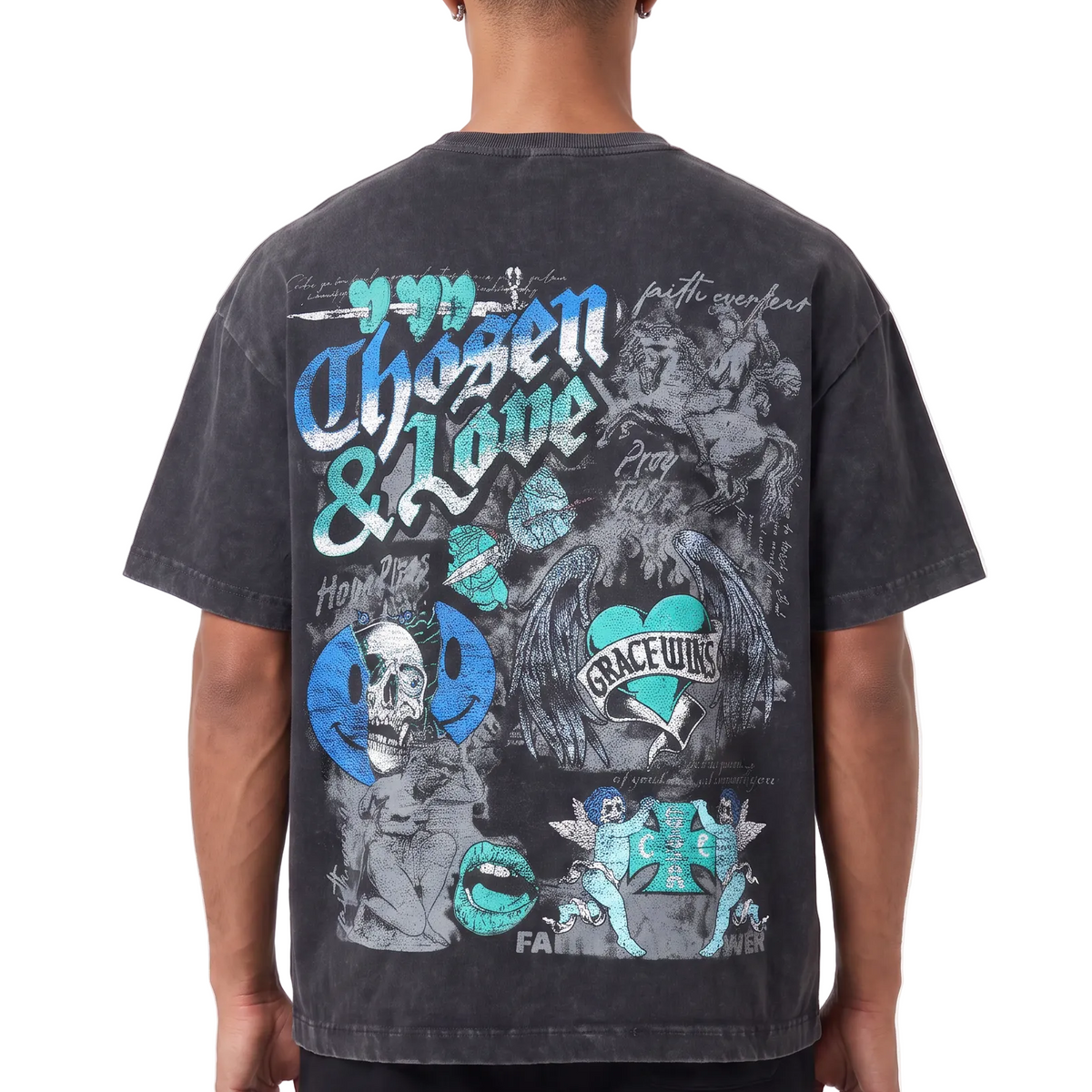 Chosen & Loved Vintage Angel Graphic Tee by VIERICHEPARIS, view 2