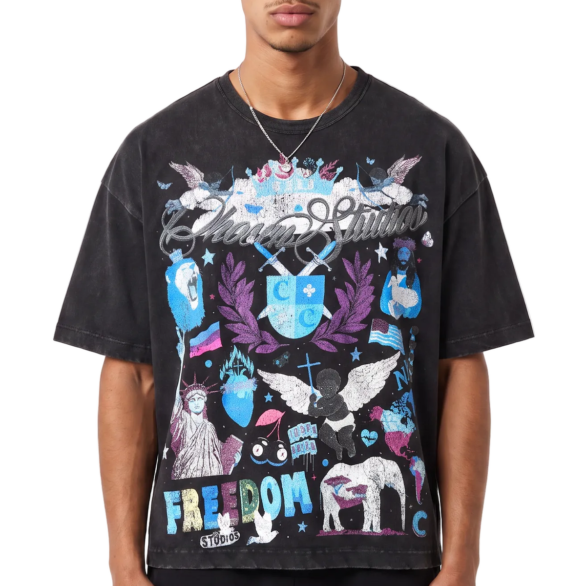 Freedom Crest Collage Tee by VIERICHEPARIS, view 1