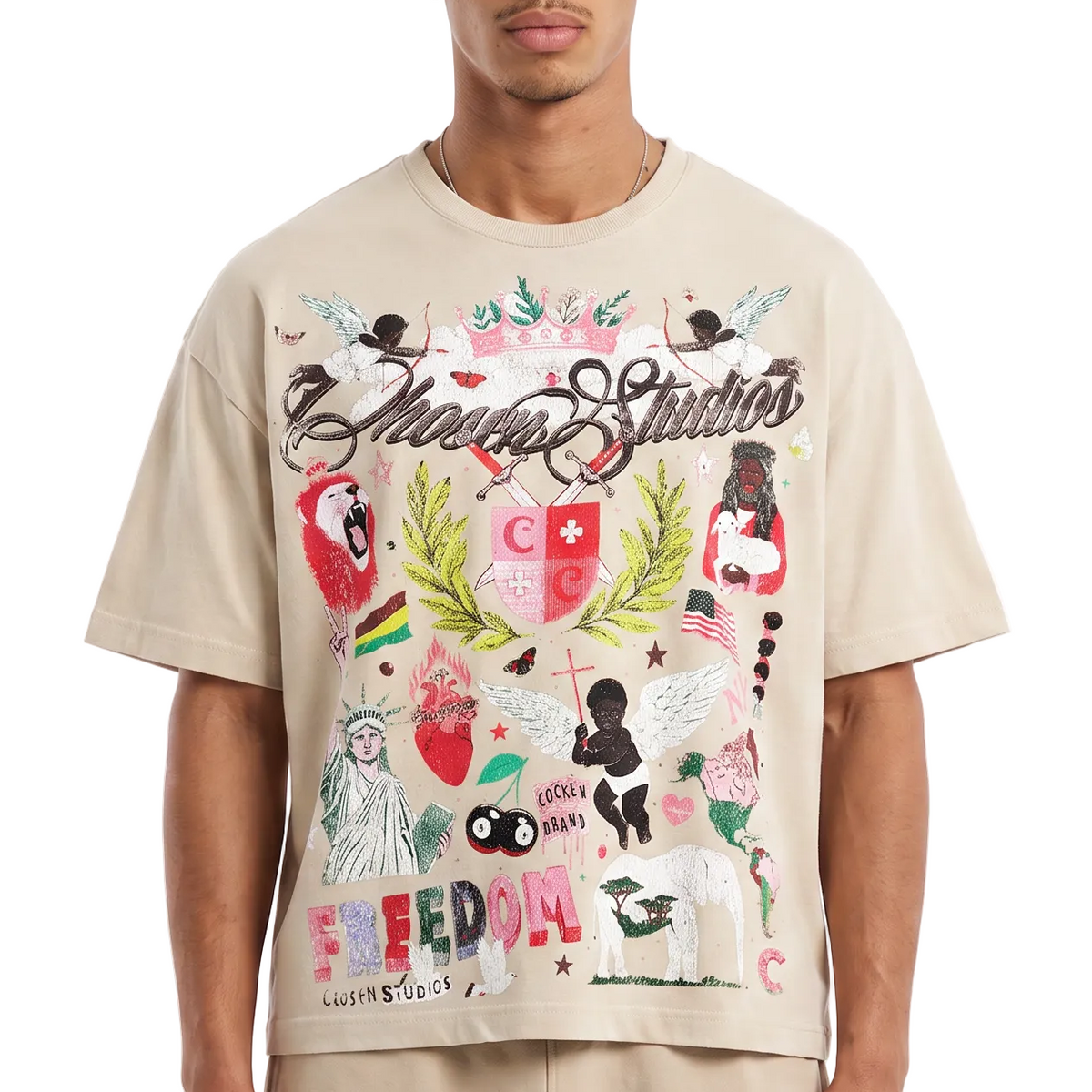 Freedom Crest Collage Tee by VIERICHEPARIS, view 7